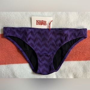 SOLID & Striped Eva Style Bikini Bottoms Purple Chevron Pattern Sz XS